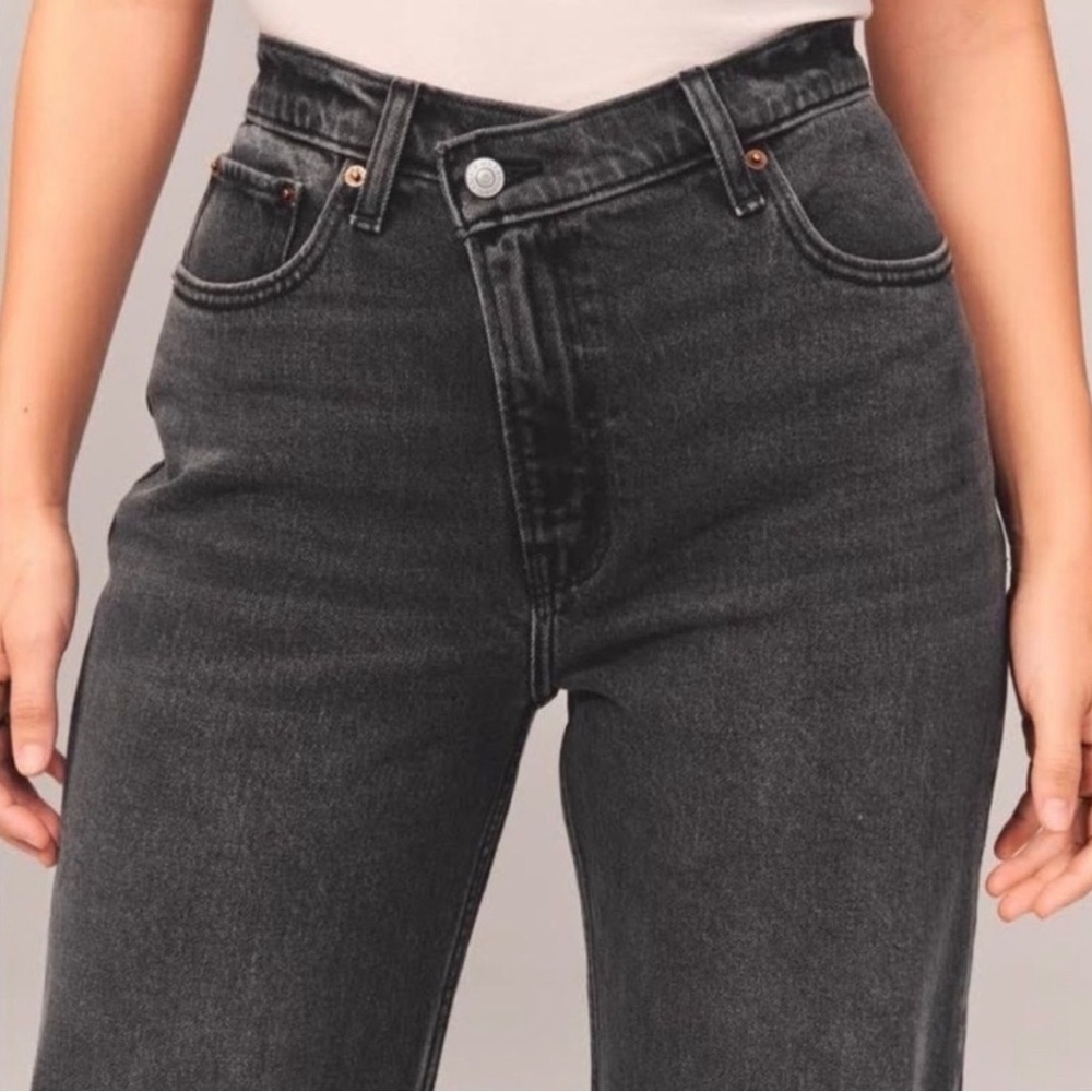 Black criss cross jeans